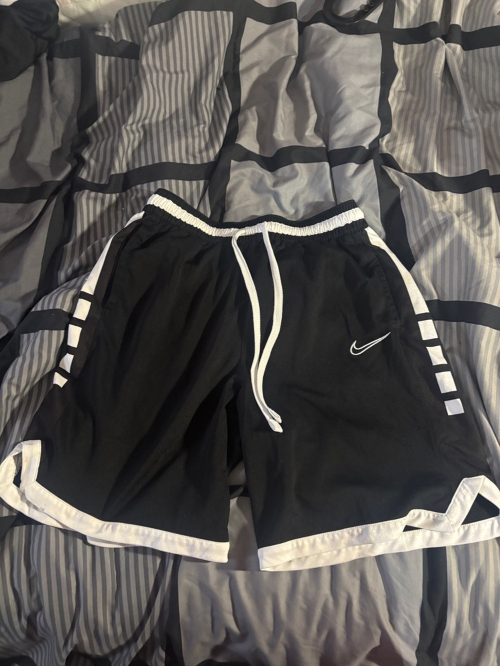 Nike Men’s Black Athletic Shorts with White Trim